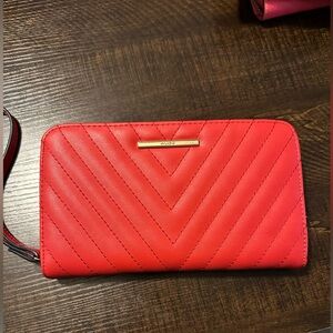 Aldo Vibrant Red Chevron Wallet